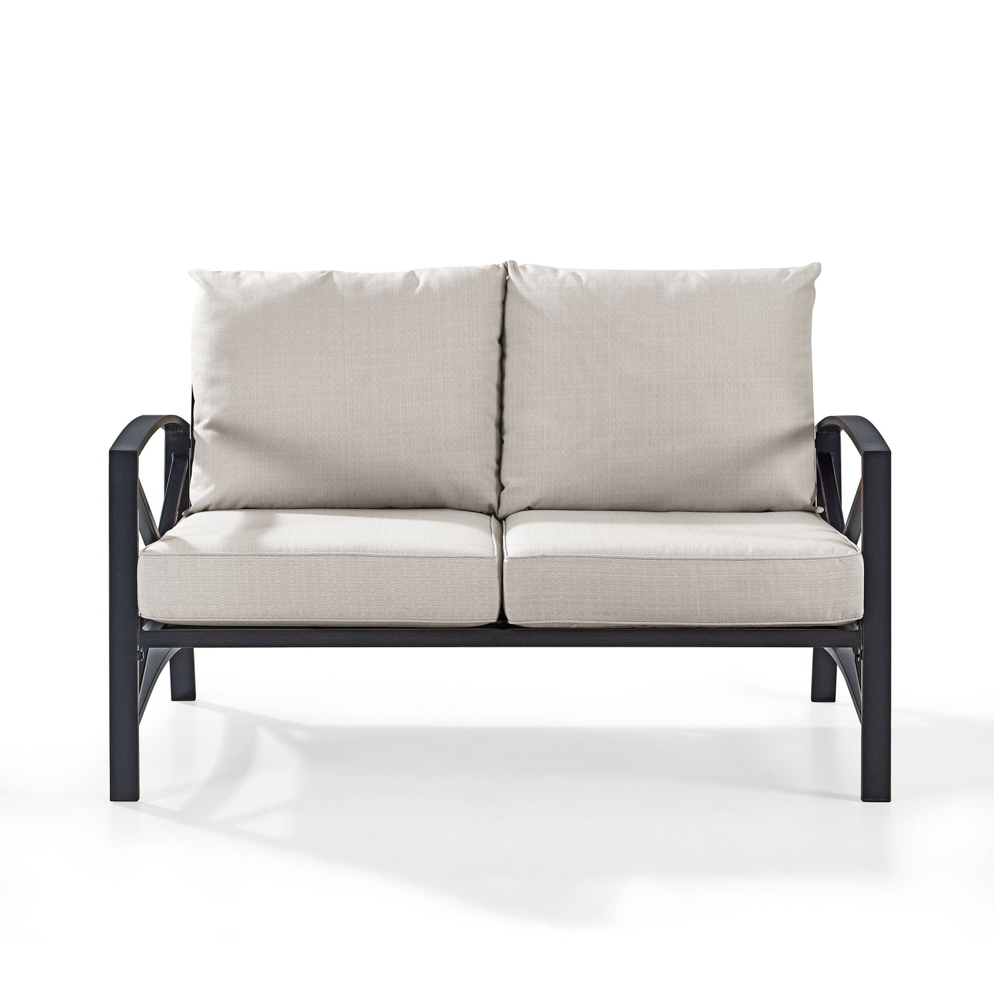 Kaplan Outdoor Metal Loveseat Oatmeal/Oil Rubbed Bronze