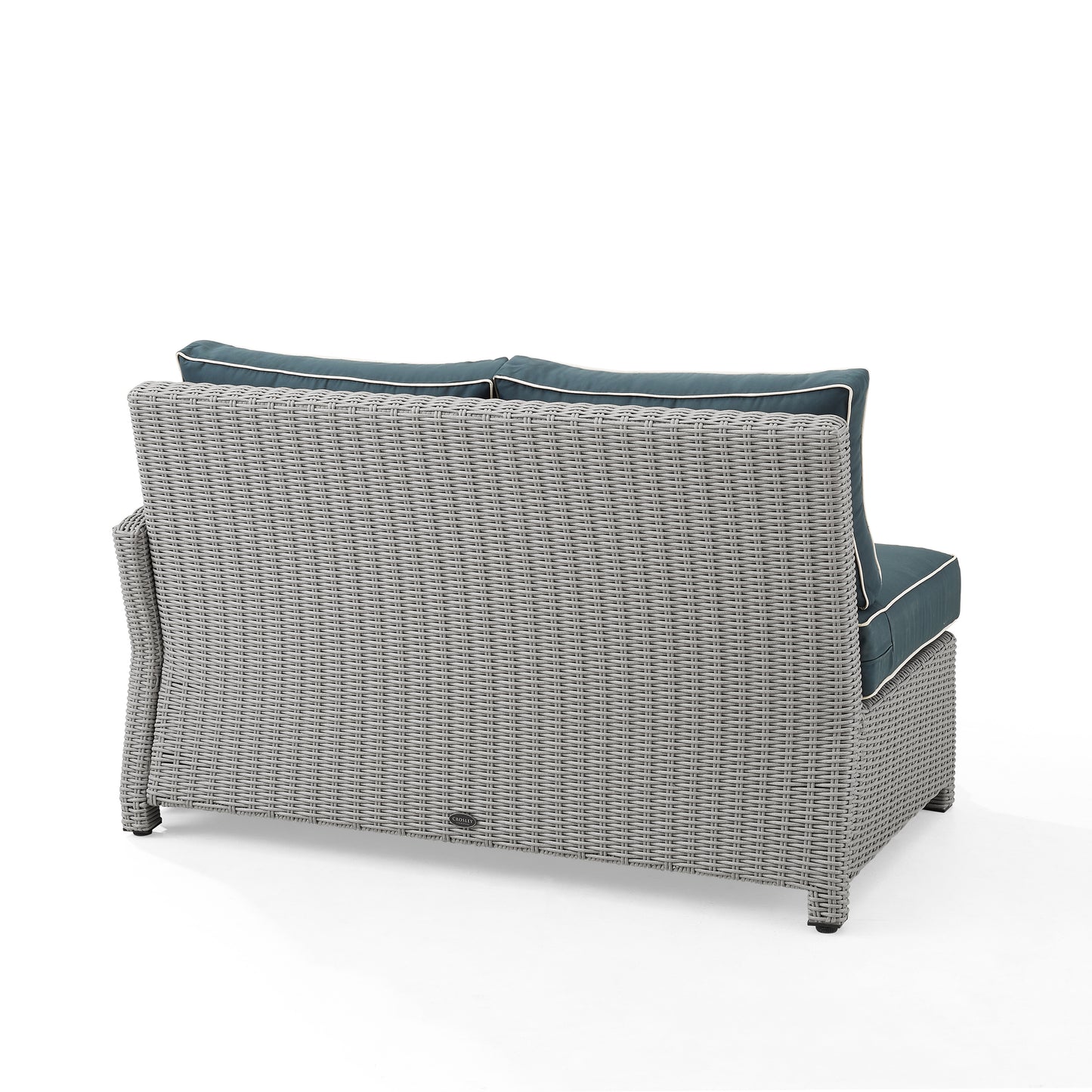 Bradenton Outdoor Wicker Sectional Right Side Loveseat Navy/Gray