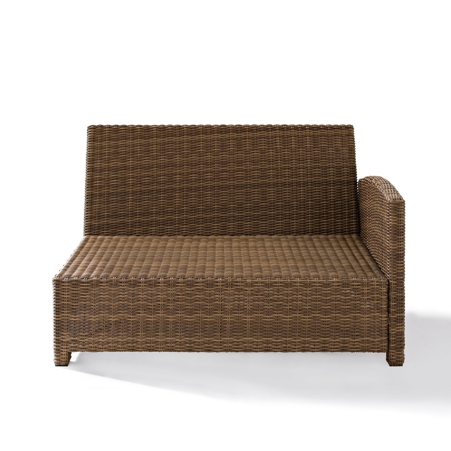 Bradenton Outdoor Wicker Sectional Right Side Loveseat Navy/Weathered Brown