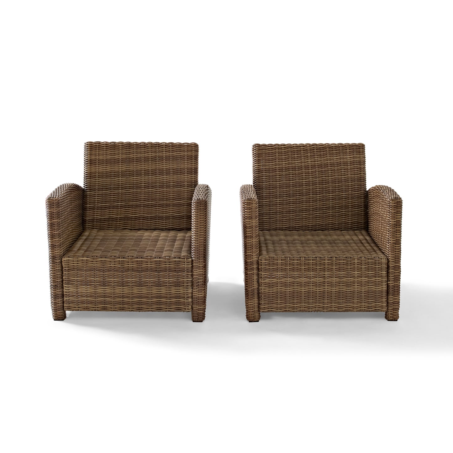 Bradenton 2Pc Outdoor Wicker Armchair Set Gray/Weathered Brown - 2 Armchairs