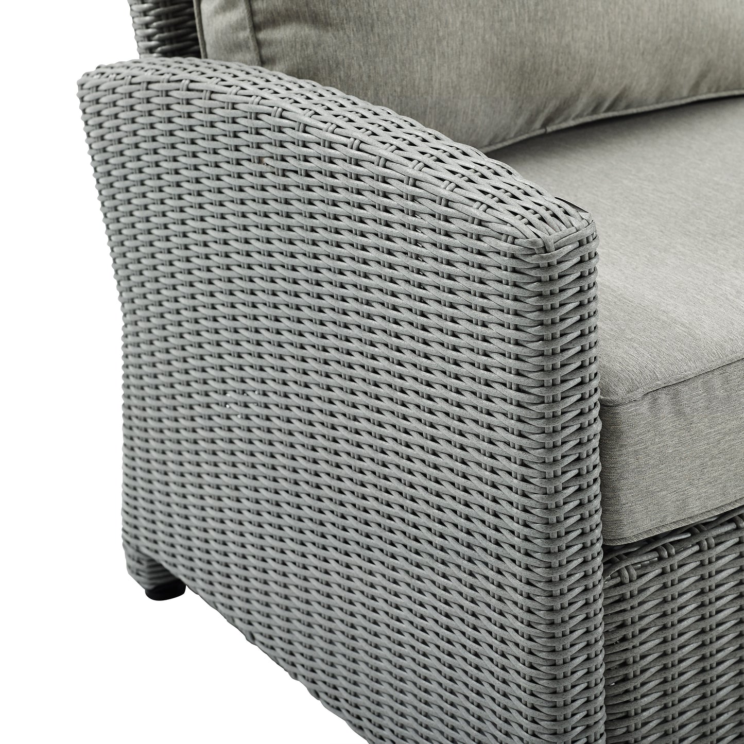 Bradenton 3Pc Outdoor Wicker Armchair Set Gray/Gray - Side Table & 2 Armchairs