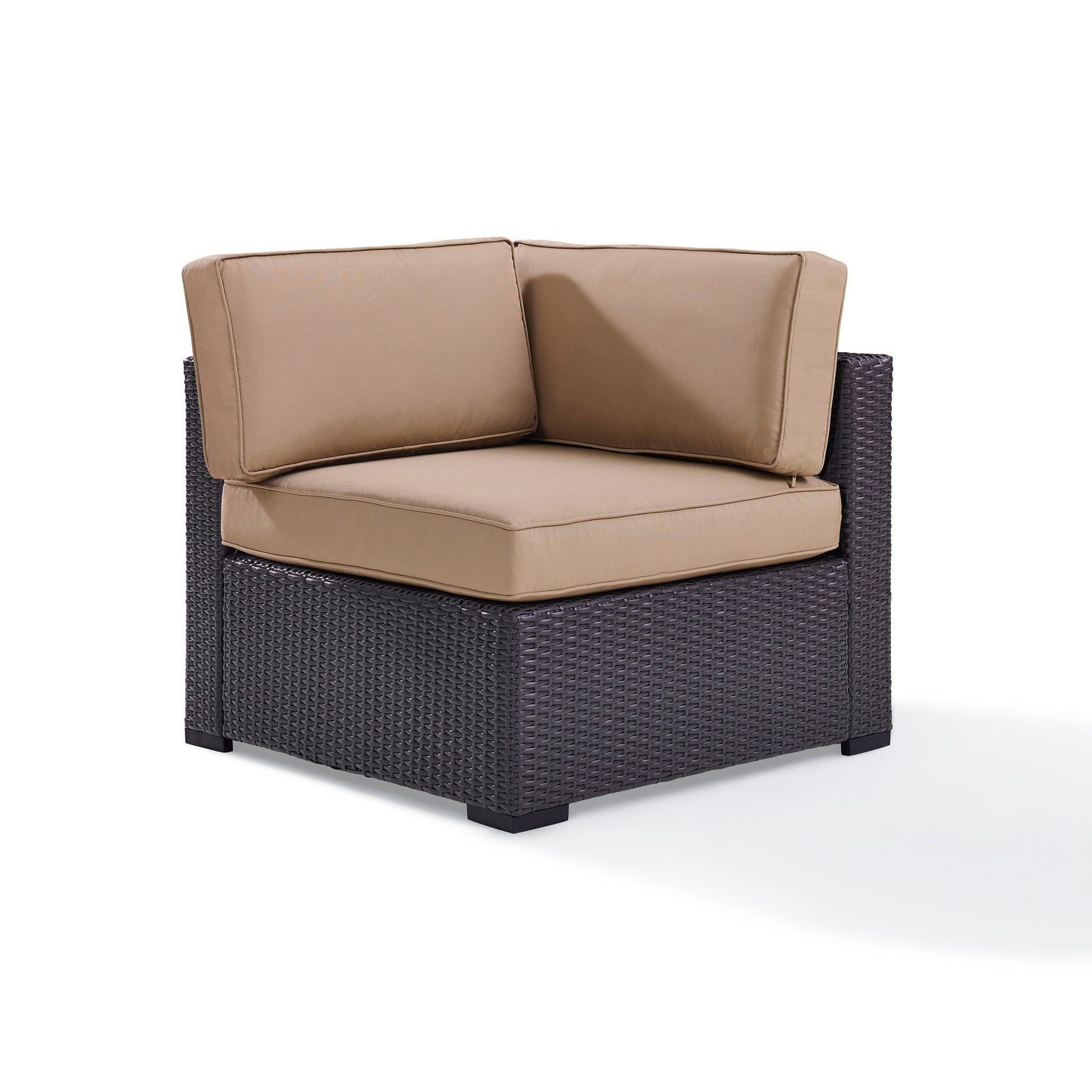 Biscayne Outdoor Wicker Corner Chair Mocha/Brown
