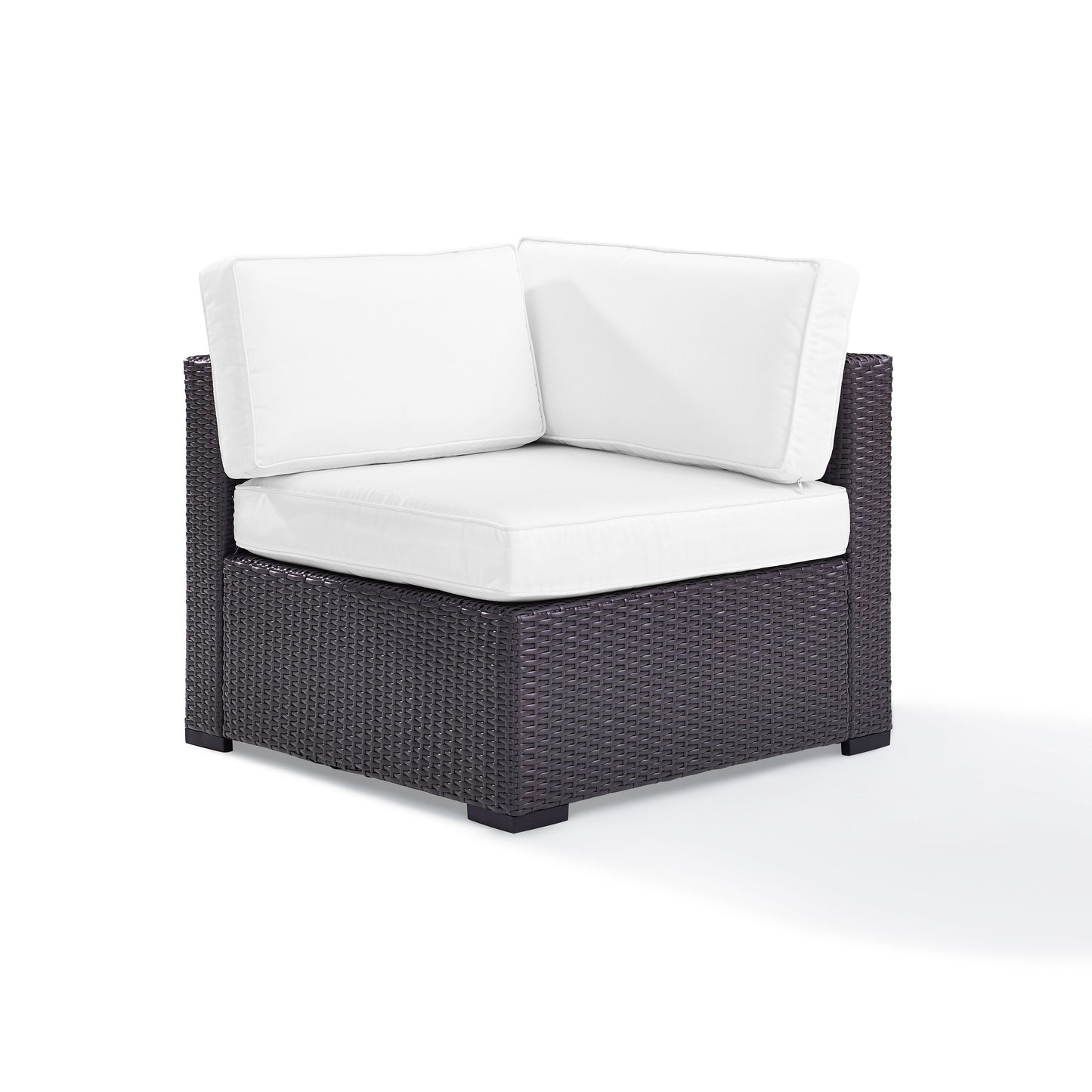Biscayne Outdoor Wicker Corner Chair White/Brown