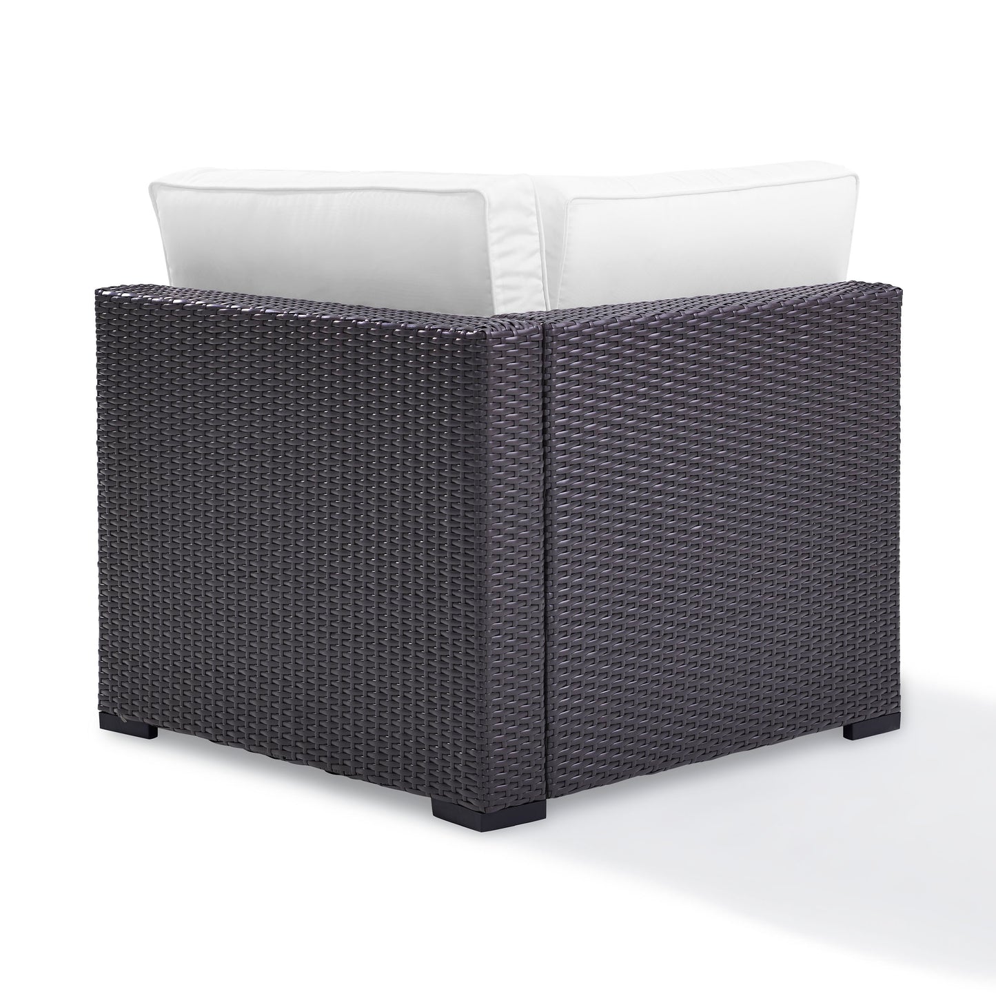 Biscayne Outdoor Wicker Corner Chair White/Brown