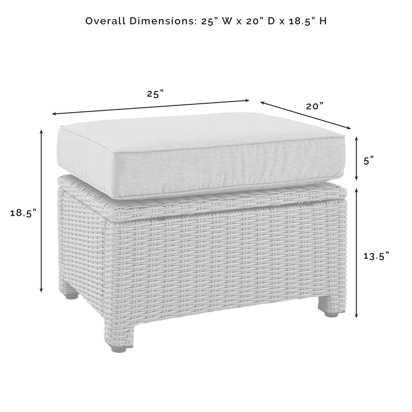 Bradenton 2Pc Outdoor Wicker Armchair Set Gray - Armchair & Ottoman