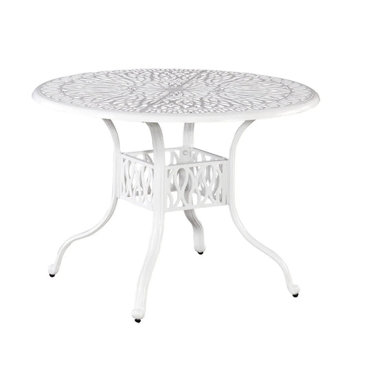 Capri White 5 Piece Outdoor Dining Set with Arm Chairs